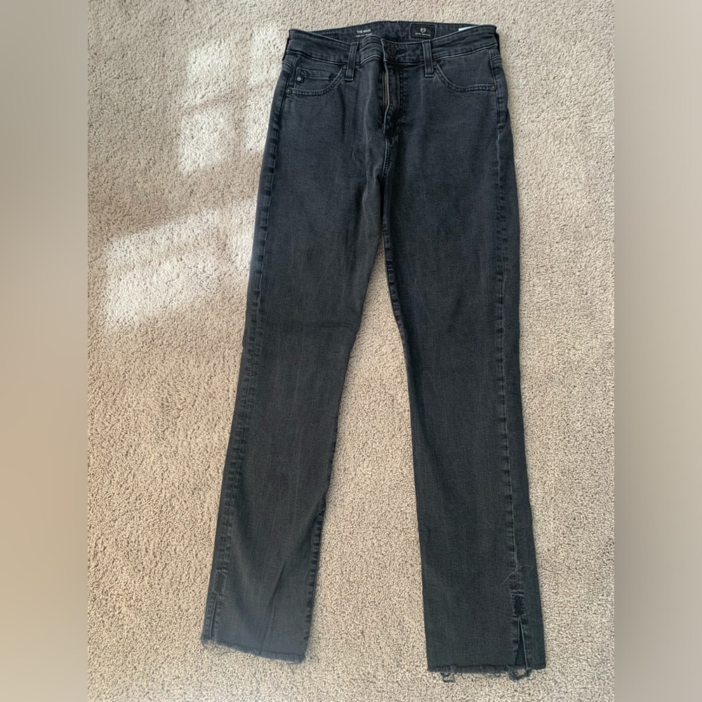AG ‘The Mari’ High Rise Straight Black Denim